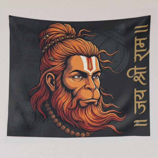 Item preview, Powerful Rudra Hanuman - Jai Shree Ram Stylized Vector Art designed and sold by Sticleg.