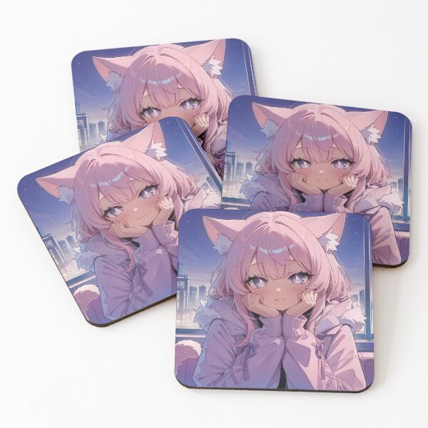 Item preview, Cute Neko Anime Girl Night City View designed and sold by Myanimegirlshop.