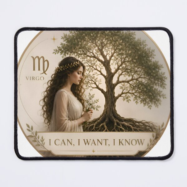 Item preview, Virgo I Can I Want I Know Tree Of Life Zodiac Art designed and sold by Zodiac Celestial Art.
