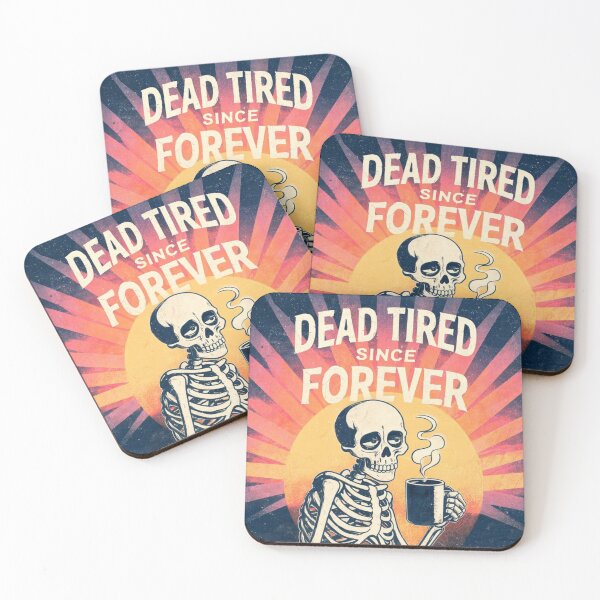 Item preview, Dead Tired Since Forever Skeleton Coffee Vintage T-Shirt Design designed and sold by Evv_u.