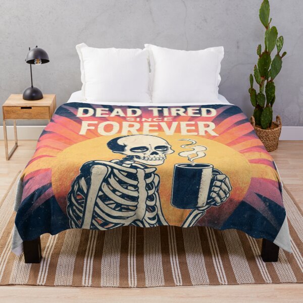 Item preview, Dead Tired Since Forever Skeleton Coffee Vintage T-Shirt Design designed and sold by Evv_u.