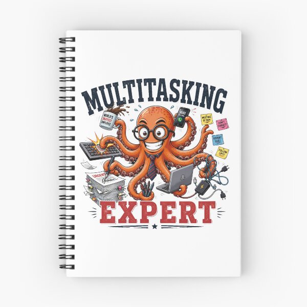 Item preview, Multitasking Expert Octopus Funny Office Burnout T-Shirt designed and sold by Cavalier-org.