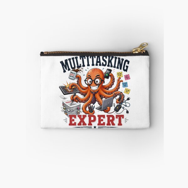Item preview, Multitasking Expert Octopus Funny Office Burnout T-Shirt designed and sold by Cavalier-org.