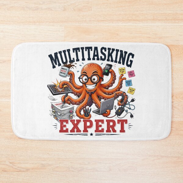 Item preview, Multitasking Expert Octopus Funny Office Burnout T-Shirt designed and sold by Cavalier-org.