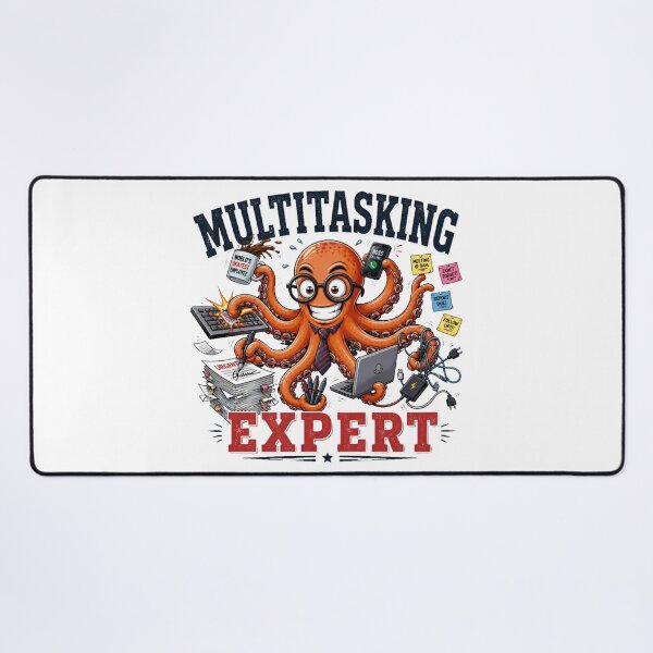Item preview, Multitasking Expert Octopus Funny Office Burnout T-Shirt designed and sold by Cavalier-org.