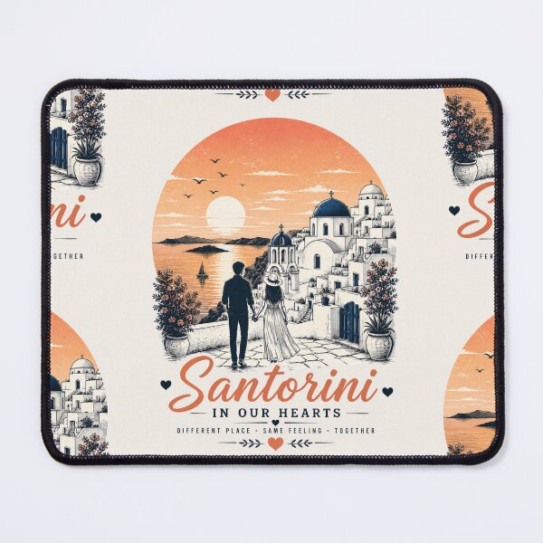 Item preview, Santorini In Our Hearts Love Finds The Way designed and sold by BagFactoryUK.