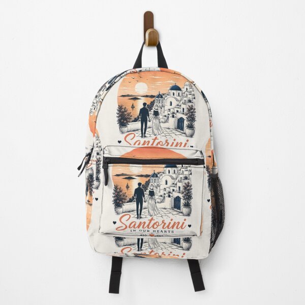 Item preview, Santorini In Our Hearts Love Finds The Way designed and sold by BagFactoryUK.