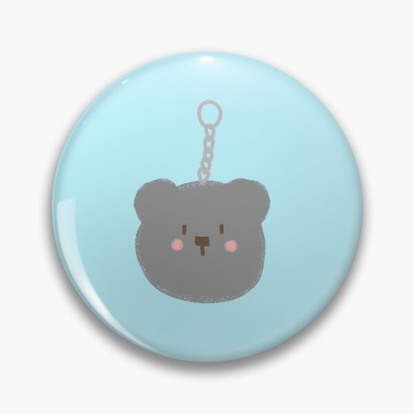 Item preview, Blushing Grey Bear Keychain designed and sold by HandStitchedByHannah.