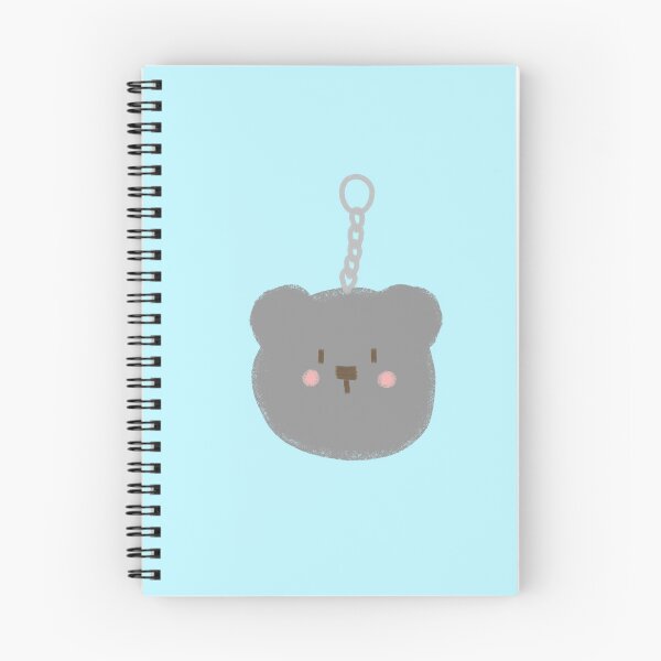 Item preview, Blushing Grey Bear Keychain designed and sold by HandStitchedByHannah.