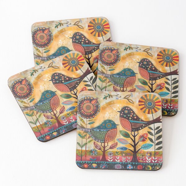 Item preview, Naive art bird couple designed and sold by IvaiAna.