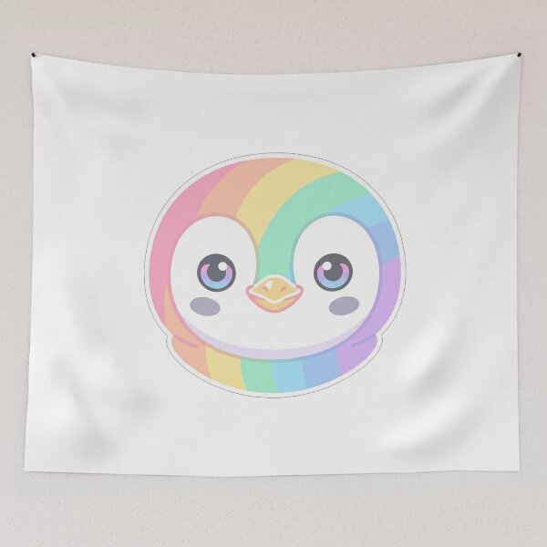 Item preview, Rainbow Pastel Penguin Face designed and sold by Owcomm.