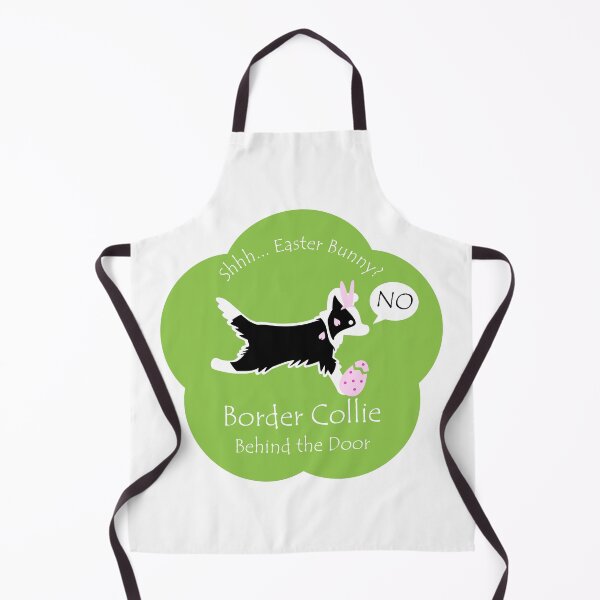 Item preview, Funny Border Collie Easter Bunny Behind the Door Green Base designed and sold by Na7nasColorShop.