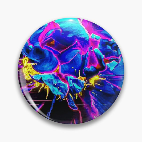 Item preview, Neon Blue Glitch Aesthetic Floral Art designed and sold by Apex_Visuals.