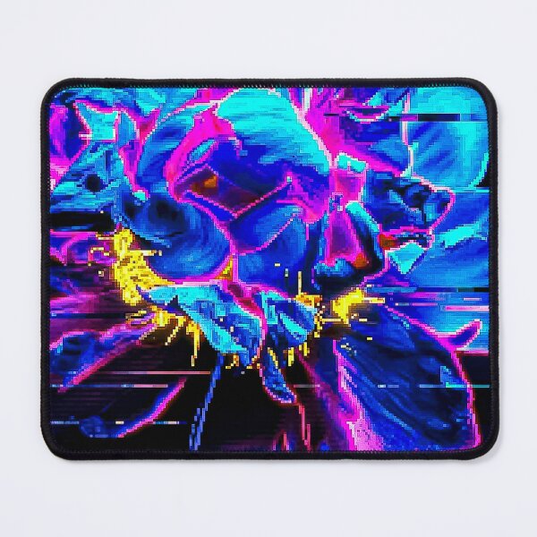 Item preview, Neon Blue Glitch Aesthetic Floral Art designed and sold by Apex_Visuals.