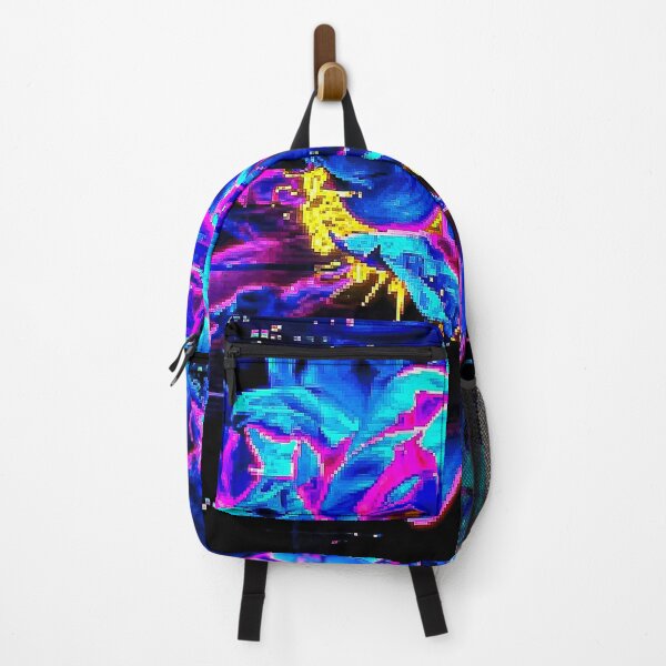 Item preview, Neon Blue Glitch Aesthetic Floral Art designed and sold by Apex_Visuals.