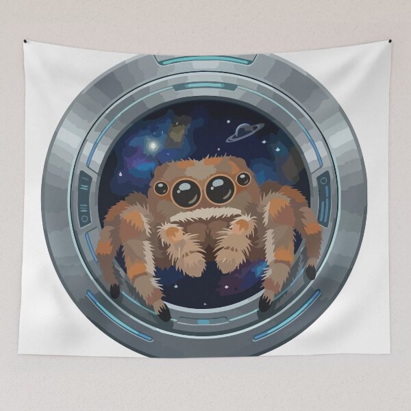 Item preview, Adorable Jumping Spider Spaceship Galaxy Window Illusion designed and sold by Arc2020.