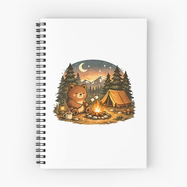 Item preview, Cute Camping Bear – Cozy Campfire Mountain Adventure Kawaii Outdoor designed and sold by ONEZEROART.