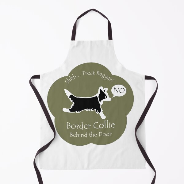 Item preview, Funny Border Collie Treat Beggar Behind the Door Khaki Base designed and sold by Na7nasColorShop.