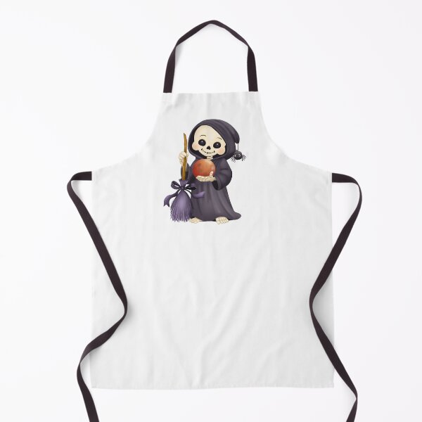 Item preview, Cute Pastel Goth Grim Reaper Skeleton with Broom and Spider designed and sold by poonzapoon.