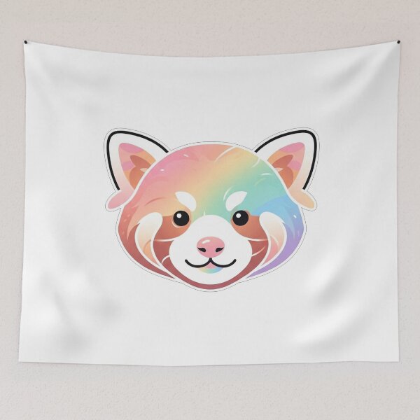 Item preview, Pastel Rainbow Red Panda Face designed and sold by Owcomm.