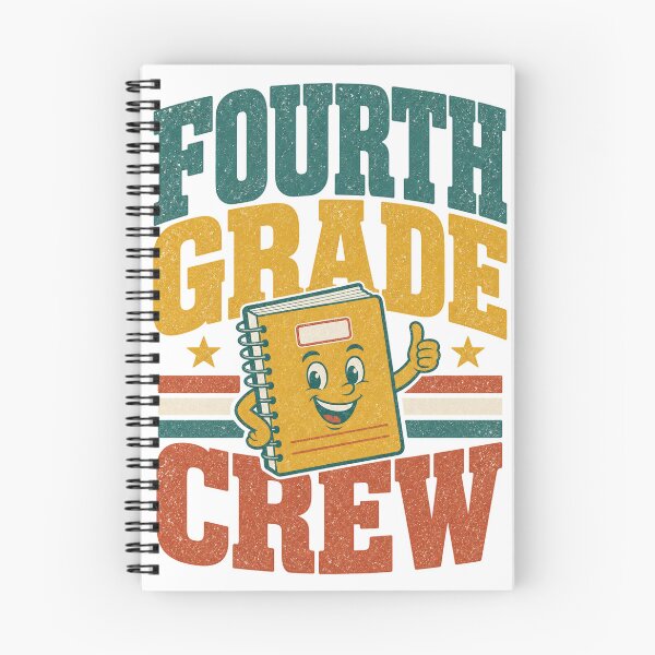 Item preview, Fourth Grade Crew - Retro Back to School Illustration designed and sold by VisualArtsOasis.
