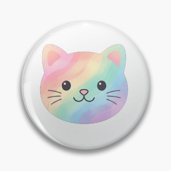 Item preview, Pastel Rainbow Kawaii Cat Face designed and sold by Owcomm.