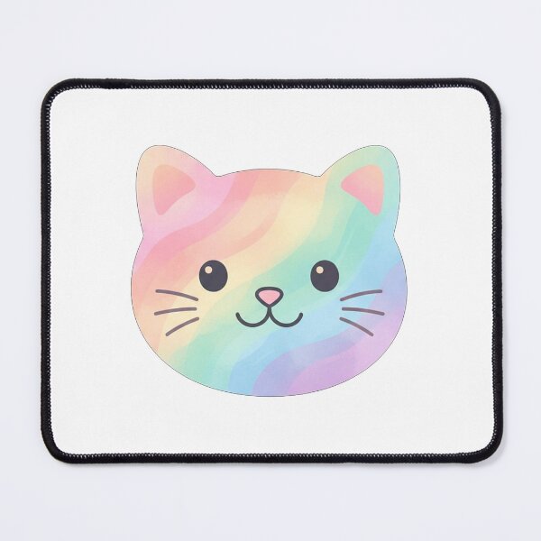 Item preview, Pastel Rainbow Kawaii Cat Face designed and sold by Owcomm.