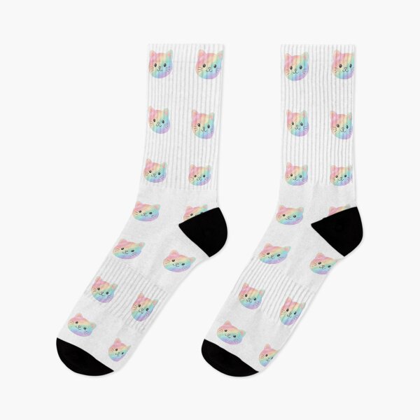 Item preview, Pastel Rainbow Kawaii Cat Face designed and sold by Owcomm.
