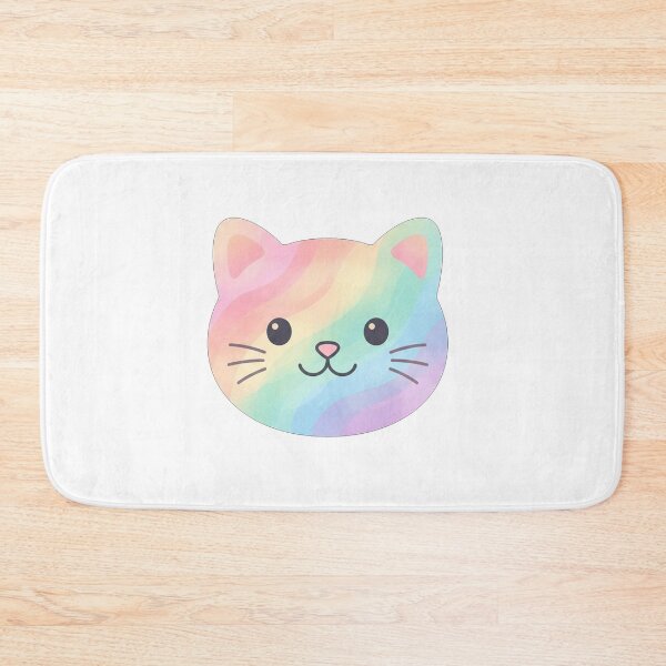 Item preview, Pastel Rainbow Kawaii Cat Face designed and sold by Owcomm.