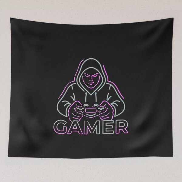 Item preview, Neon Gamer Mascot Cyberpunk LED Sign Art designed and sold by alalame.