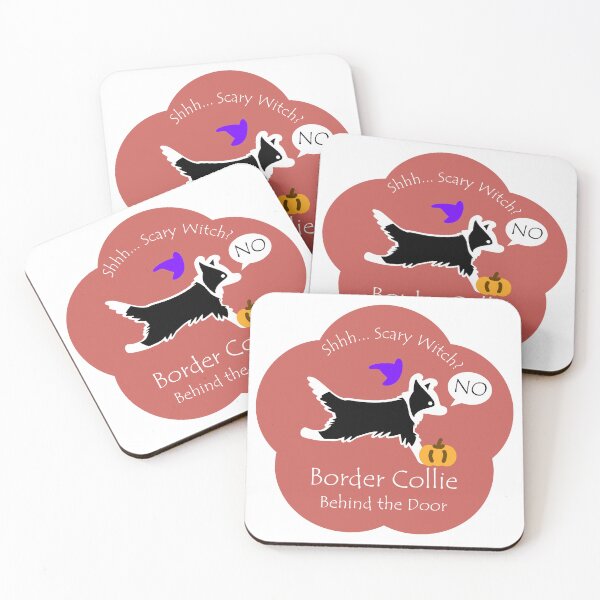 Item preview, Funny Border Collie Scary Witch Behind the Door Burnt Orange Base designed and sold by Na7nasColorShop.