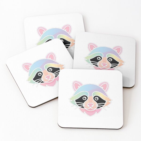 Item preview, Pastel Rainbow Raccoon Face designed and sold by Owcomm.