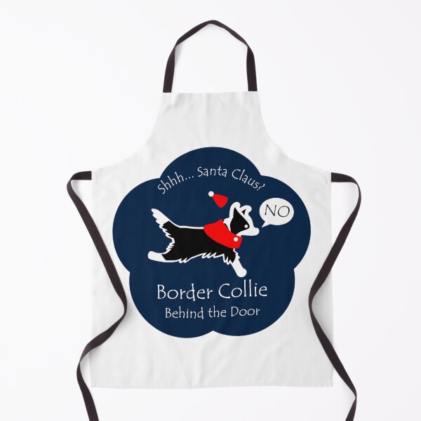 Item preview, Funny Border Collie Santa Claus Behind the Door Midnight Blue Base designed and sold by Na7nasColorShop.