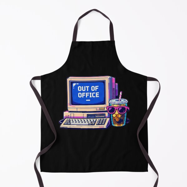 Item preview, Out of Office – Retro Pixel Computer & Iced Coffee designed and sold by Timeless Junction.