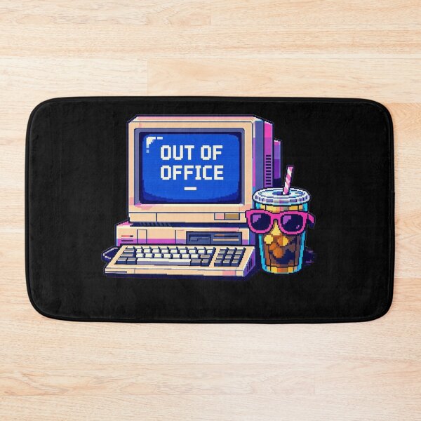 Item preview, Out of Office – Retro Pixel Computer & Iced Coffee designed and sold by Timeless Junction.