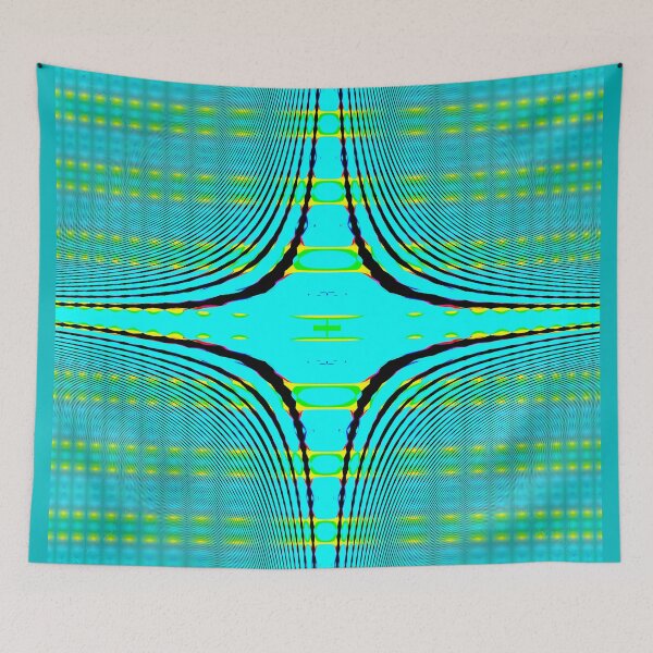 Item preview, Abstract Pattern "Turquoise-Yellow Star" designed and sold by Gluecknika.