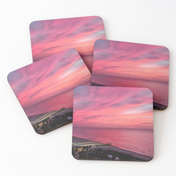 Item preview, Vibrant Pink Sunset Over Coastal Beach designed and sold by Yanshuf.