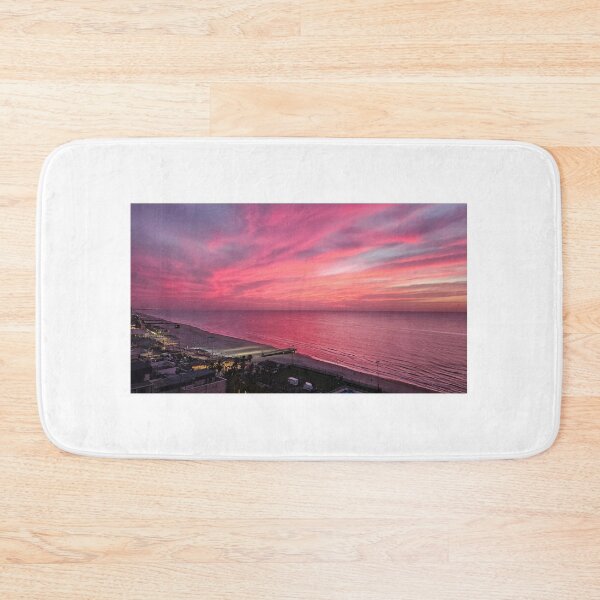 Item preview, Vibrant Pink Sunset Over Coastal Beach designed and sold by Yanshuf.
