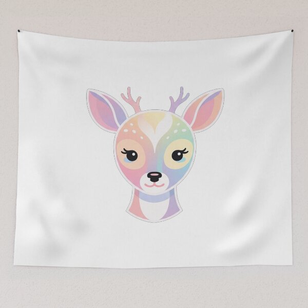 Item preview, Pastel Rainbow Deer Portrait designed and sold by Owcomm.