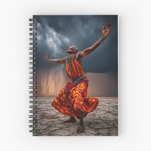 Item preview, Dancer in Vibrant Attire Amidst Stormy Background designed and sold by Artessie.