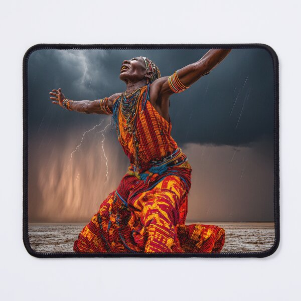 Item preview, Dancer in Vibrant Attire Amidst Stormy Background designed and sold by Artessie.