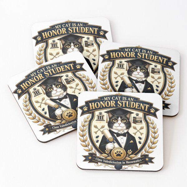 Item preview, My Cat Is an Honor Student Funny Cat Graduation Shirt | Cute Cat Sticker Gift designed and sold by Obinne.