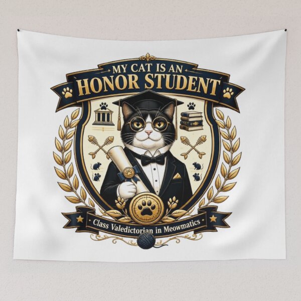 Item preview, My Cat Is an Honor Student Funny Cat Graduation Shirt | Cute Cat Sticker Gift designed and sold by Obinne.