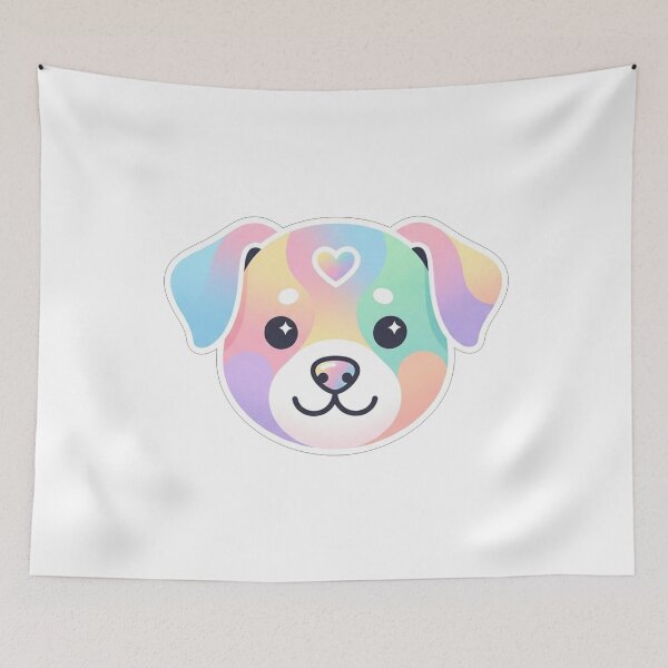 Item preview, Pastel Rainbow Puppy Love Heart designed and sold by Owcomm.