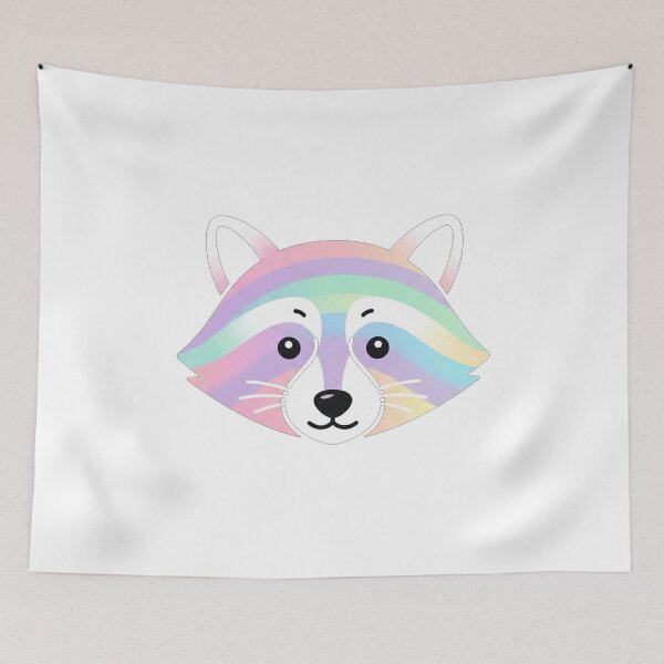 Item preview, Cute Pastel Rainbow Raccoon Face designed and sold by Owcomm.