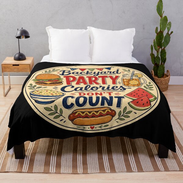 Item preview, Backyard Party Calories Don’t Count Funny Summer BBQ Picnic Lover designed and sold by Maljonic.