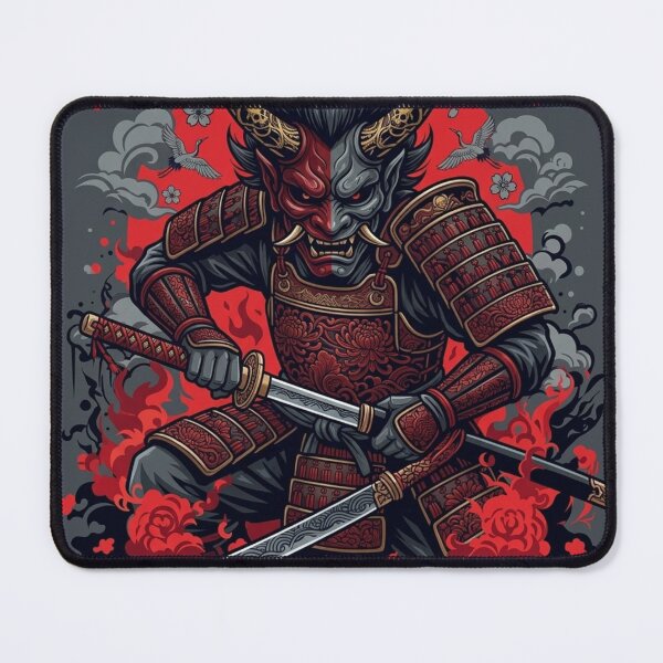 Item preview, Inferno Oni Samurai Guardian – Original Japanese Demon Warrior Art designed and sold by Sticleg.