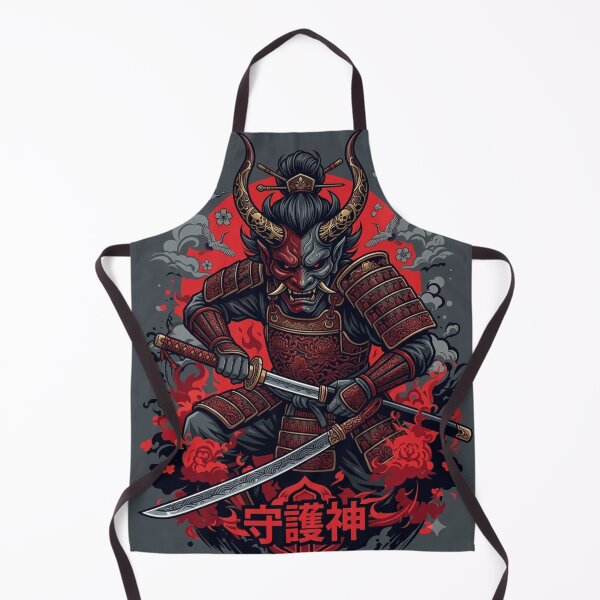 Item preview, Inferno Oni Samurai Guardian – Original Japanese Demon Warrior Art designed and sold by Sticleg.