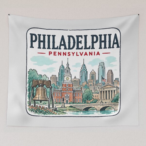 Item preview, Philadelphia Pennsylvania Skyline Cute Cityscape designed and sold by HowToCanadian.