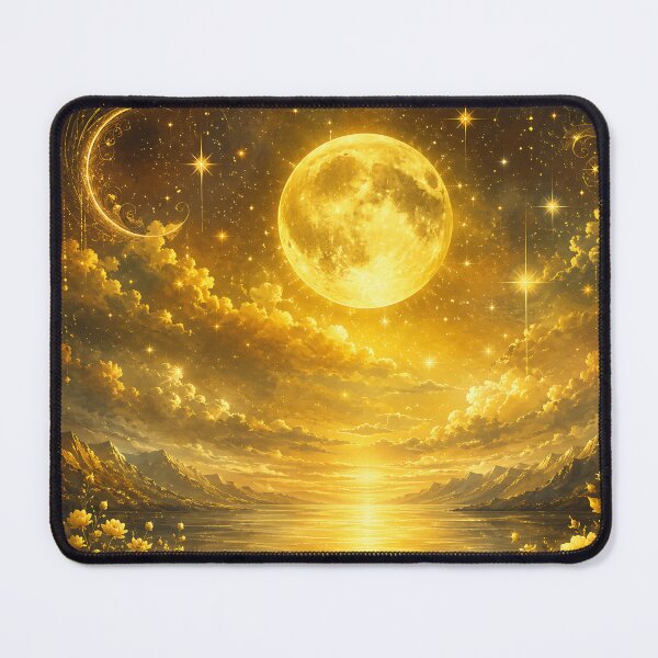 Item preview, Golden Full Moon Celestial Sunset Fantasy Art designed and sold by Aureva Arts Shop.